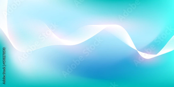 Fototapeta Abstract blue gradient background with shining lines waves. Minimalist background for banner, poster, cover, brochure, flyer, website