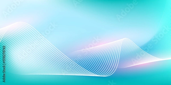 Fototapeta Abstract blue gradient background with shining lines waves. Minimalist background for banner, poster, cover, brochure, flyer, website