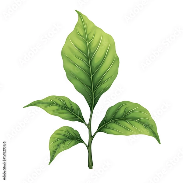 Obraz green leaf isolated on white