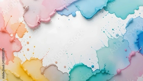 Fototapeta 도화지에 물감이 흩뿌려지는 연출