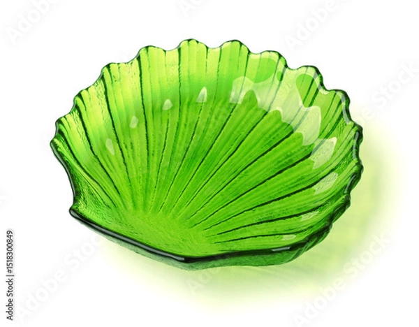 Obraz Empty green glass sea shell plate