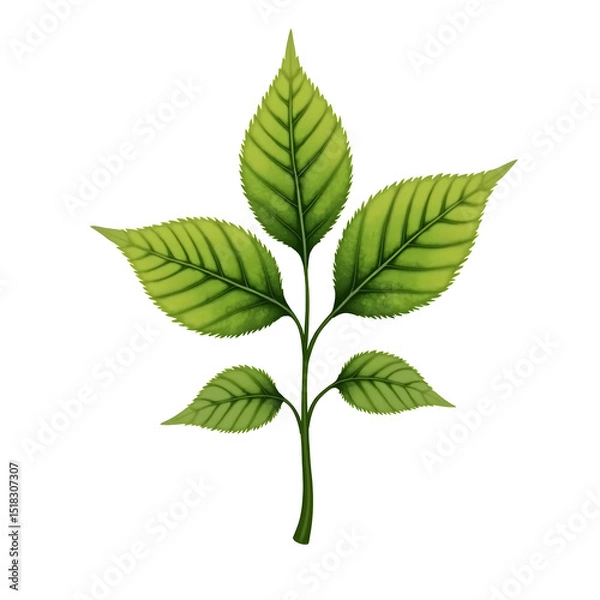 Obraz green leaf isolated on white