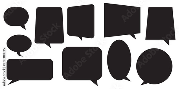 Fototapeta Creative Communication Speech Boxes for a Fun Touch .  simple flat design. text box and message icon collection on a white background. vector illustration. 