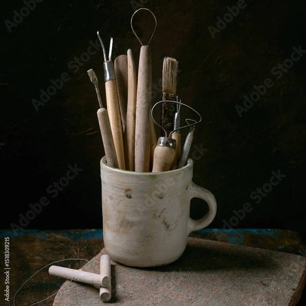 Fototapeta Set of pottery tools