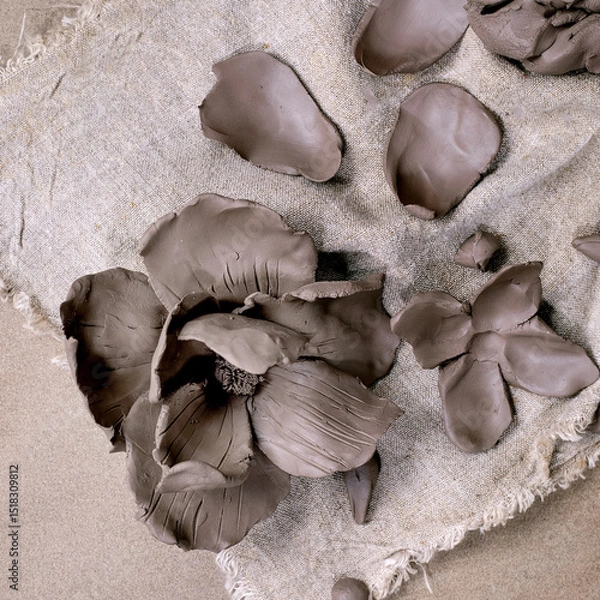 Fototapeta Creating a Clay Flower
