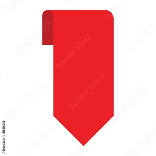 Fototapeta Red Corner Banner Ribbon Label Tag