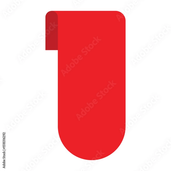 Fototapeta Red Corner Banner Ribbon Label Tag