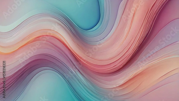 Fototapeta A high-resolution abstract background with soft gradients, smooth flowing shapes, and vibrant pastel colors — modern and minimalistic style, perfect for technology or corporate design.