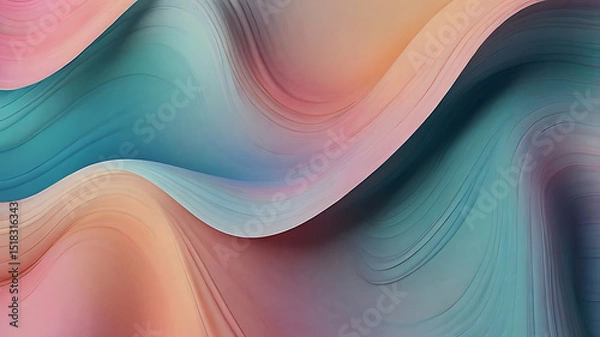 Fototapeta A high-resolution abstract background with soft gradients, smooth flowing shapes, and vibrant pastel colors — modern and minimalistic style, perfect for technology or corporate design.