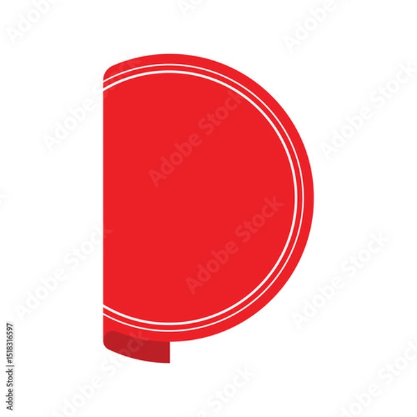Fototapeta Red Corner Banner Ribbon Label Tag