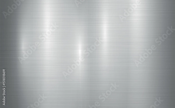 Obraz Texture panorama of silver metal with reflection - background