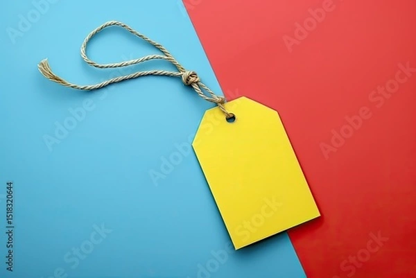 Obraz Sharp Picture of Sale Tag on Twocolor Background