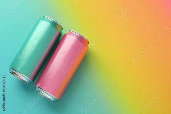 Obraz Detailed Image of Colorful Soda Can Mock Up