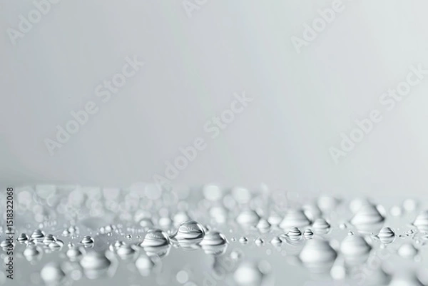 Obraz Detailed Color Image of Front View of Liquid Drops on Surface