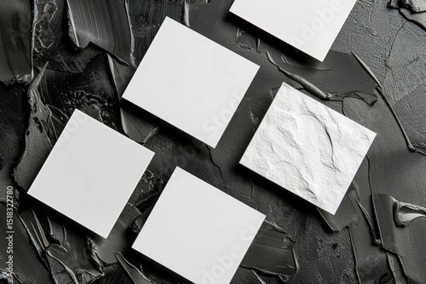 Obraz Pixel Perfect Image of Set of Business Card with Messy Composition