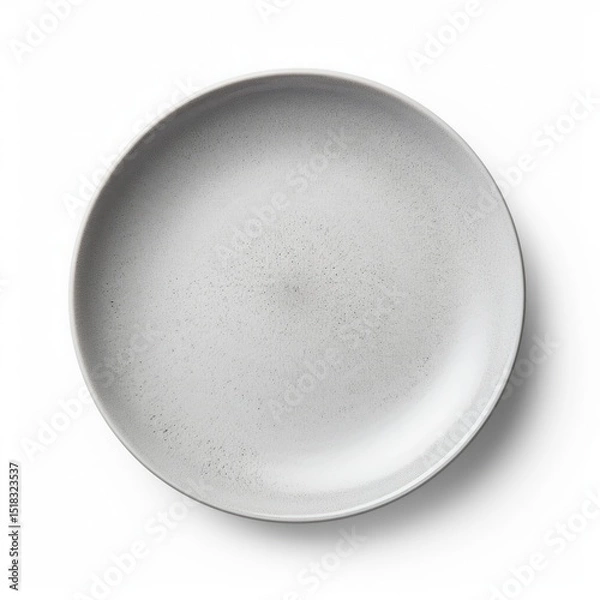 Obraz An isolated, ultra-detailed photograph of gray plate on a white background, realistic photography