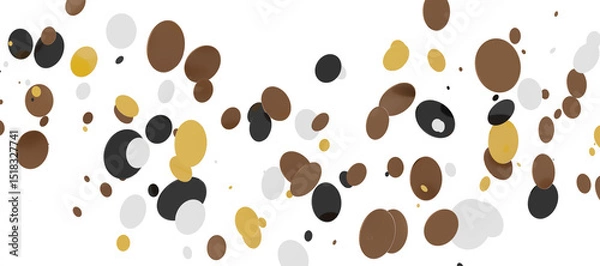 Fototapeta Multicolor confetti abstract background with a lot of falling pieces, isolated on a white background. Festive decorative tinsel element for design