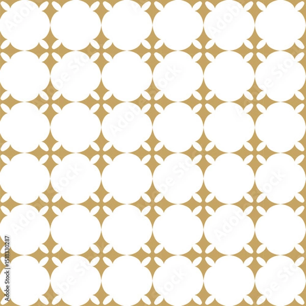 Obraz Seamless abstract geometric pattern with gold lines, squares, and shapes on white background. Ideal for fabric, wallpapers, notebooks, gift wrap, packaging, rugs, and branding.