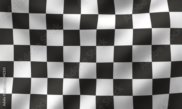 Fototapeta Vector Waving Checkered Racing Flag Background