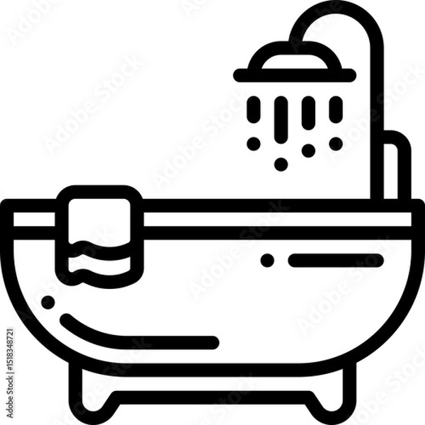 Obraz Bathtub with Shower Online  Icon