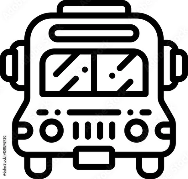 Obraz Bus Front View Outline Icon
