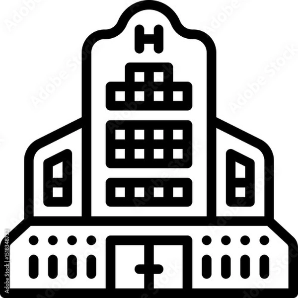 Obraz Hotel Building Online  Icon