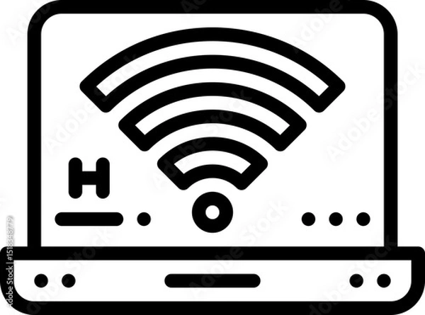 Obraz Hotel Wifi on Laptop Online  Icon