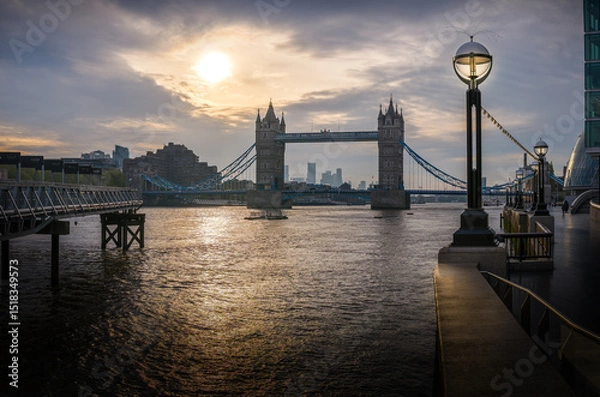 Fototapeta Landscape with Tower Bridge in London, Great Britain