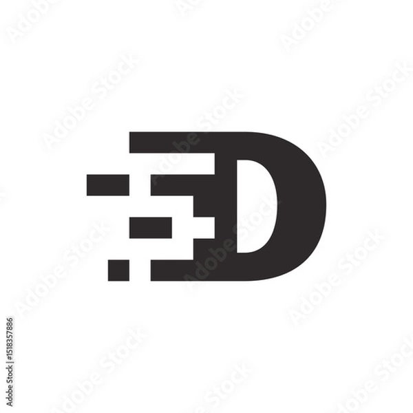Obraz Abstract Initial Letter D Logo Design.