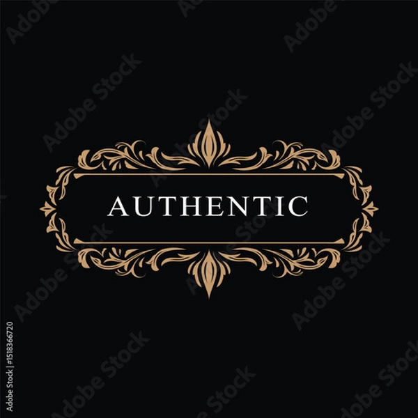 Obraz Vintage Label Luxury Floral Motifs 
Monograme Design