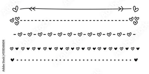 Fototapeta Hearts Dividers design elements and page decoration
