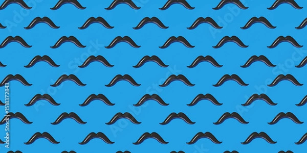 Fototapeta Pattern with mustache. 3d render. 