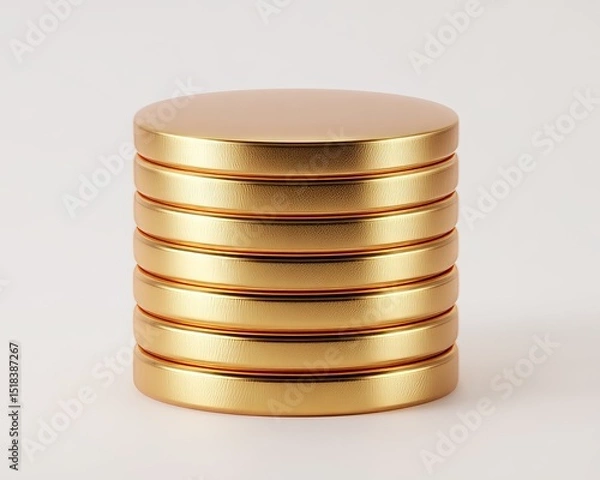 Obraz PNG gold coin currency is depicted in 3D and set against a transparent backdrop