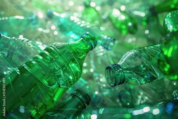 Obraz Detailed Color Picture of Plastic Recycling of Pet Bottles, Recycle Industry