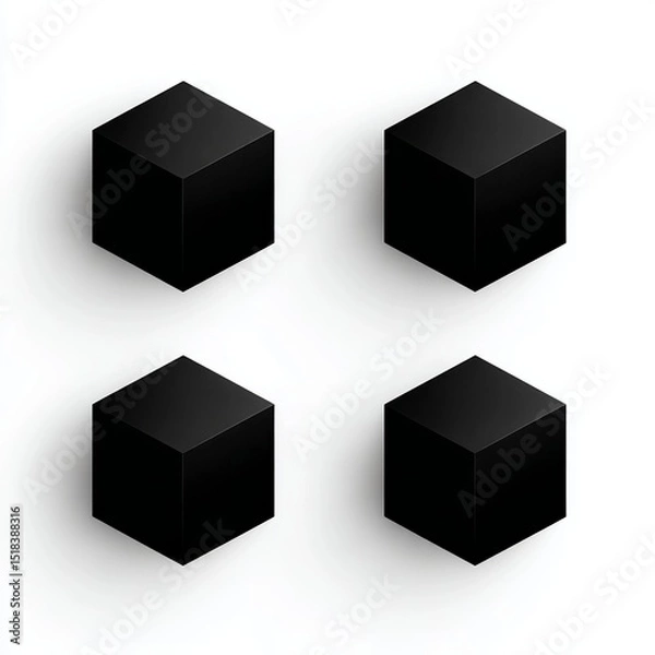 Obraz A PNG image of a black podium is isolated on a transparent 3D background with a minimal pedestal product platform
