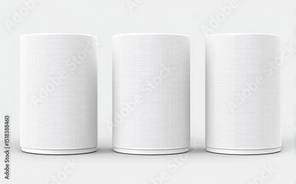 Obraz A 3D PNG image of a white podium product on a transparent background with an empty presentation stand and step platform for display