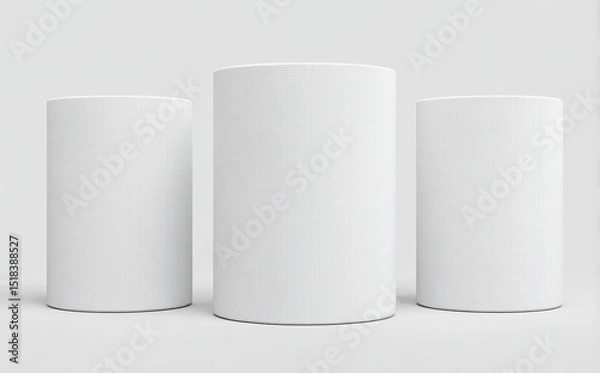 Obraz The PNG image features a white podium product displayed on a transparent 3D background with an empty step and presentation stand platform