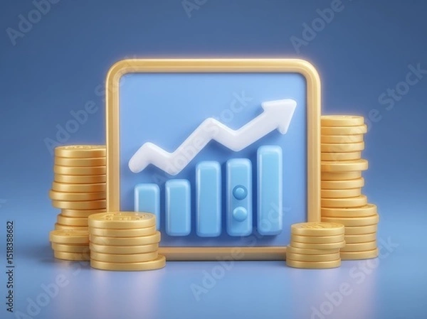 Obraz The economy and technology of money, banking, exchange, profit, increase, currency, and digital forex are represented on a 3D trade background with a business financial graph and stock diagram for