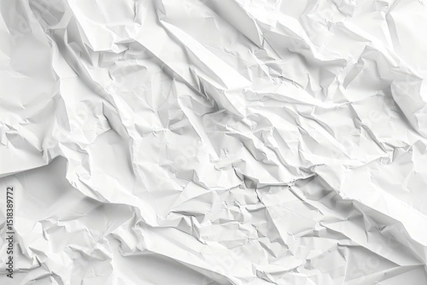 Obraz High Resolution Picture of White Wrinkled Art Paper Background for Design Your Texture Concept