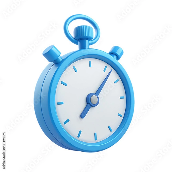 Obraz 3d rendered blue stopwatch isolated on black representing time measurement and punctuality