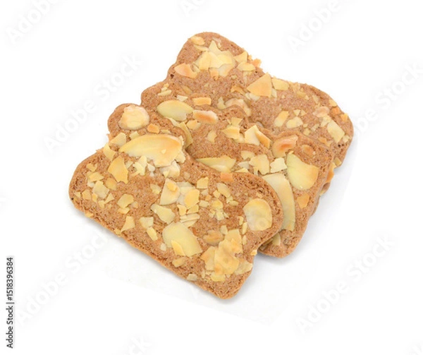 Obraz Small stack of macadamia nut and white chocolate cookies.