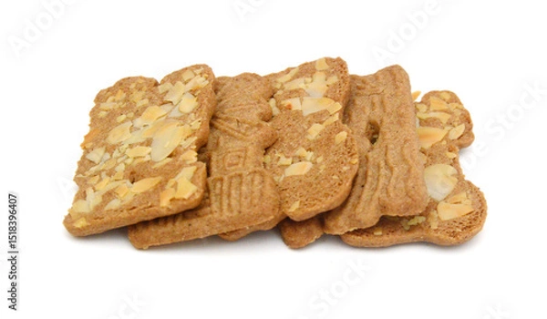 Obraz Small stack of macadamia nut and white chocolate cookies.