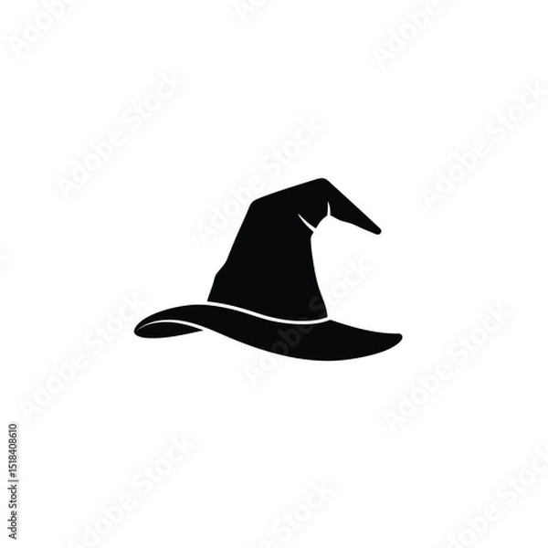 Obraz Witch hat halloween icon black silhouette design