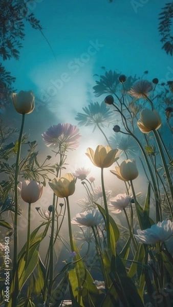 Obraz Beautiful wild flowers blossoming in spring