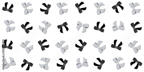 Fototapeta Ribbon bows seamless vector pattern. Bow knots, Cute gift bows background