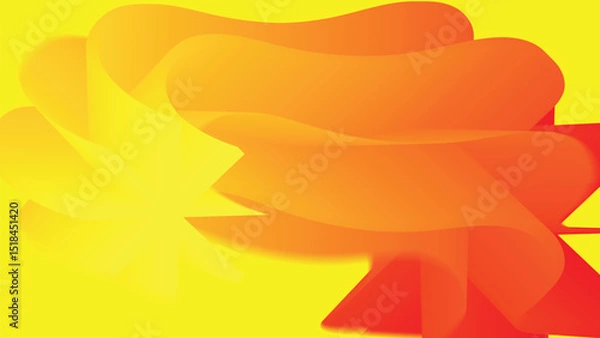Fototapeta Abstract Composition of Flowing Orange and Yellow Shapes