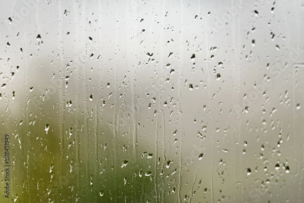 Obraz Closeup of Rain Drops on Glass Window