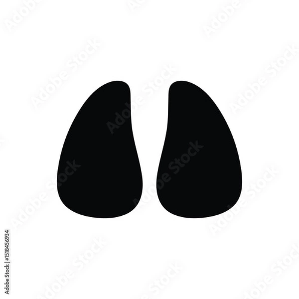 Obraz One cow paw print silhouette icon vector flat design.