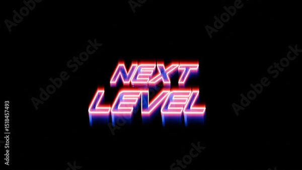 Fototapeta Next Level text. 3d render illustration.