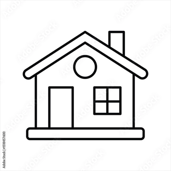 Obraz home , house line icon vector on white background.